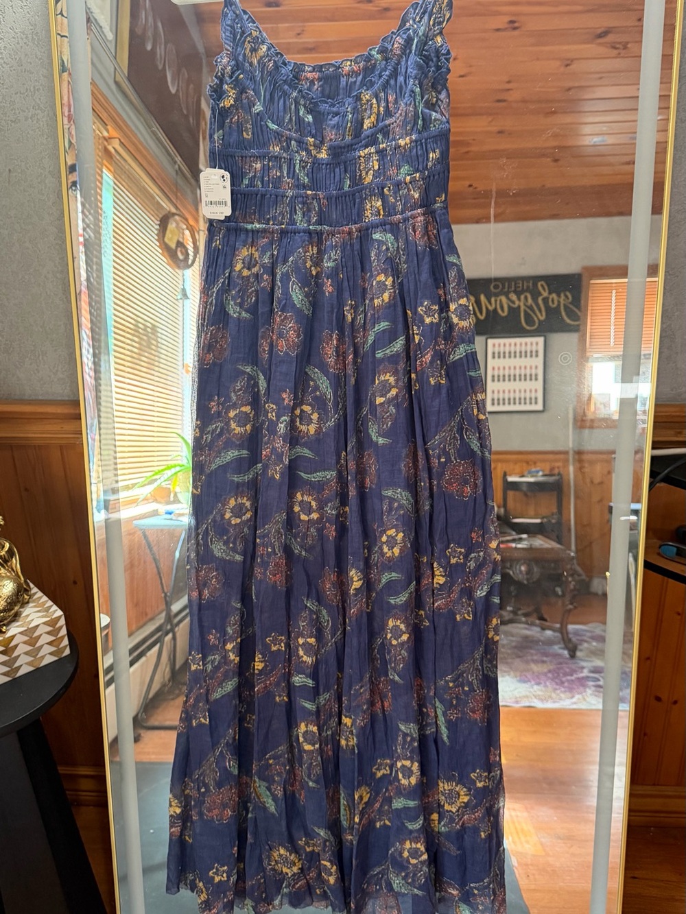 NWT Free People Navy Floral Maxi Sundress - Picture 6 of 6